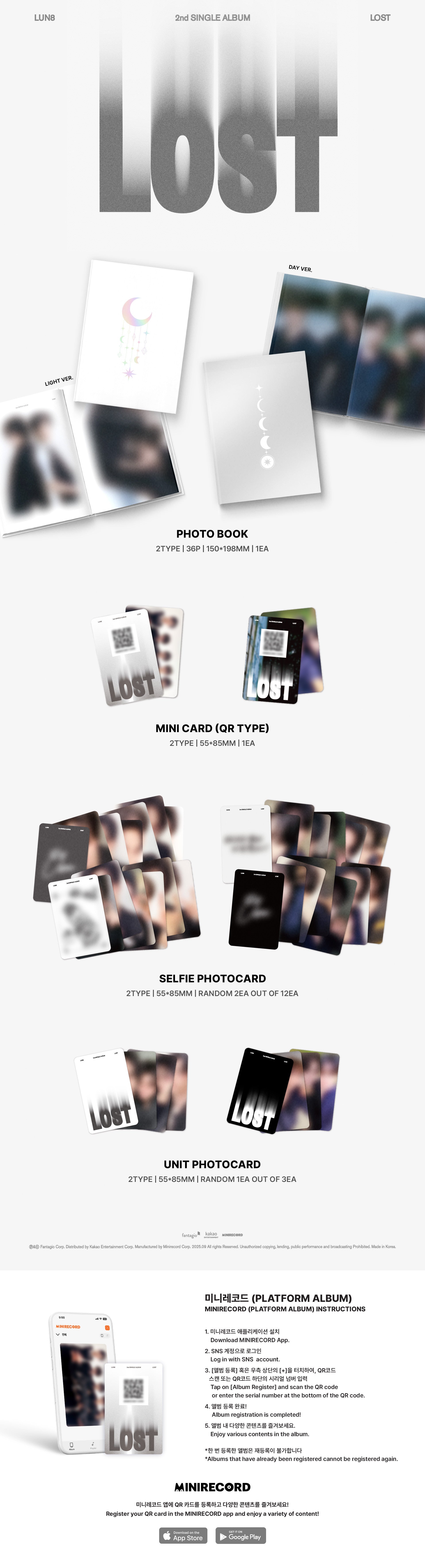 LUN8 - LOST (Memo ver.) EUROPE SIGNED ALBUM EVENT