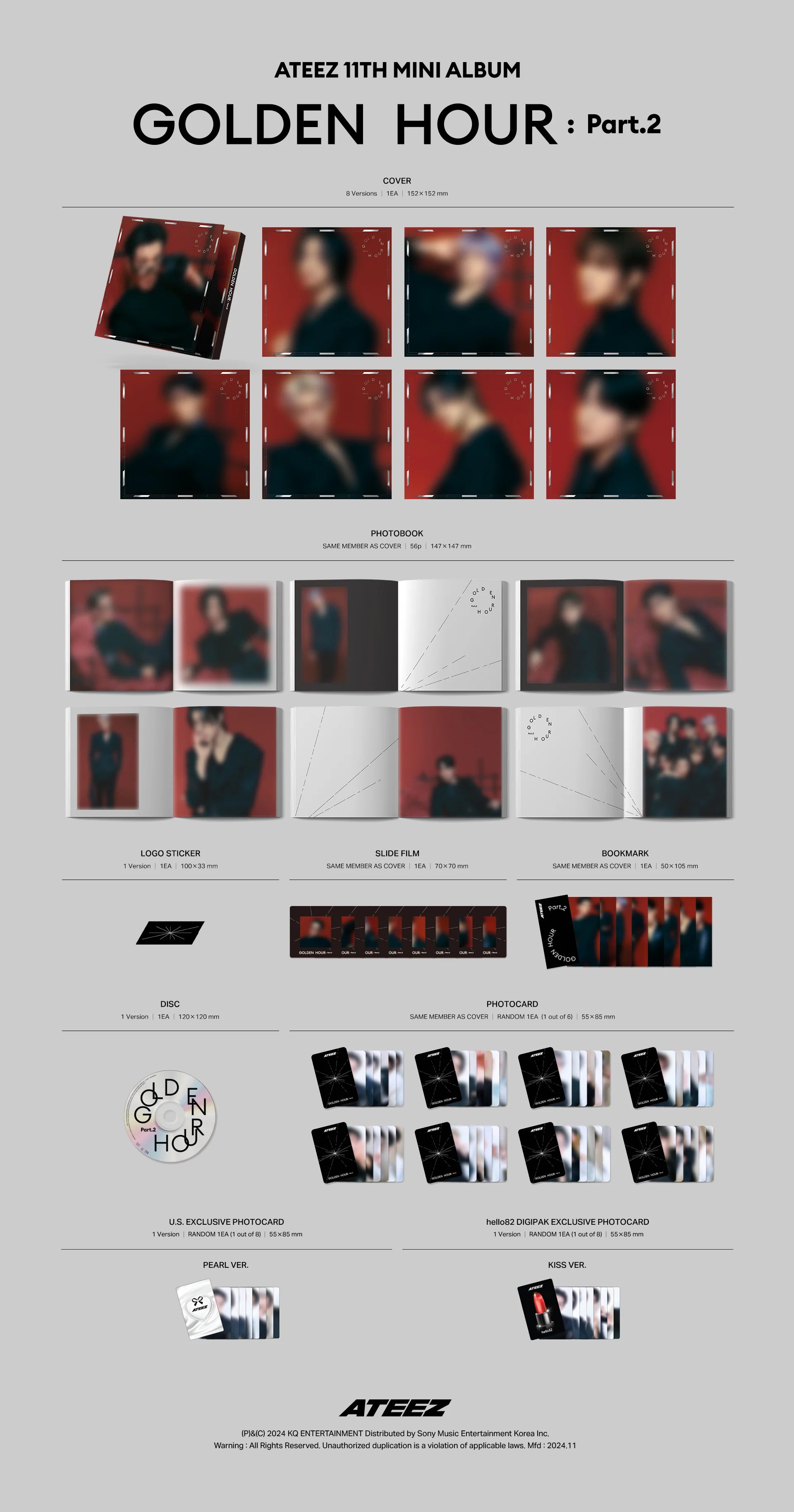 ATEEZ - GOLDEN HOUR: PART.2 (DIGIPAK VER.) hello82 EXCLUSIVE