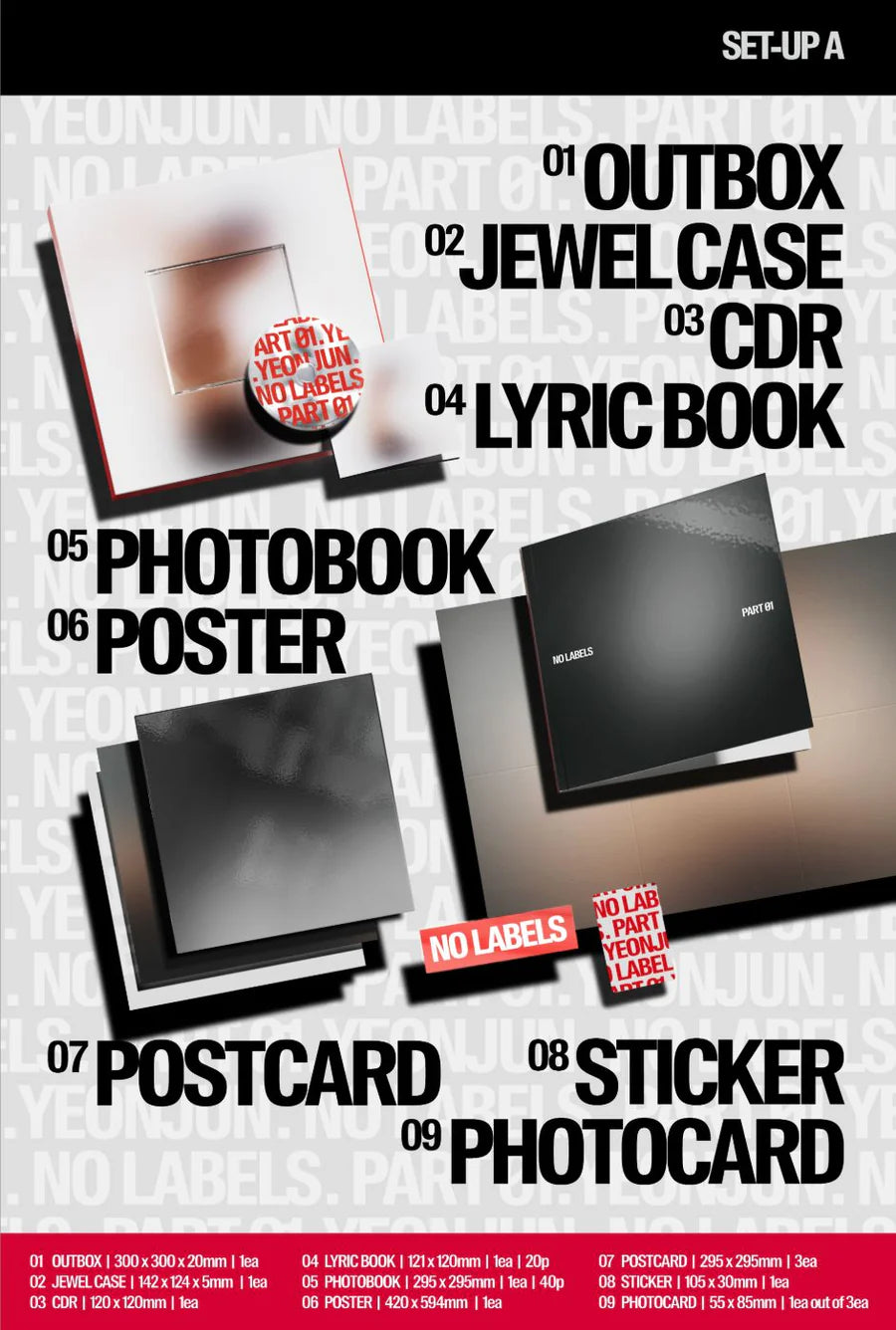 YEONJUN - NO LABELS: PART 01 SET of 3 different versions + WEVERSE GIFT