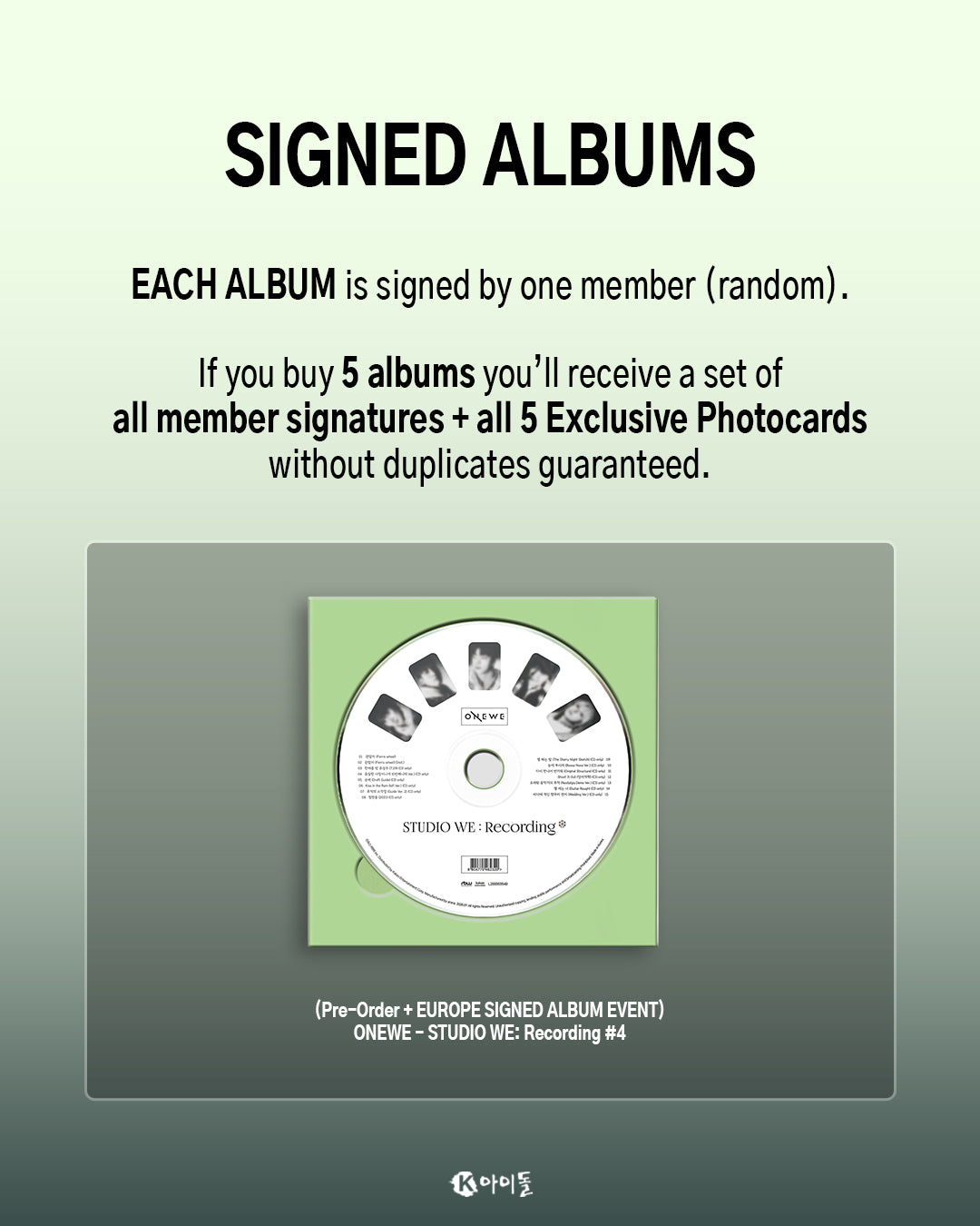 ONEWE - STUDIO WE:RECORDING #4 EUROPE SIGNED ALBUM EVENT