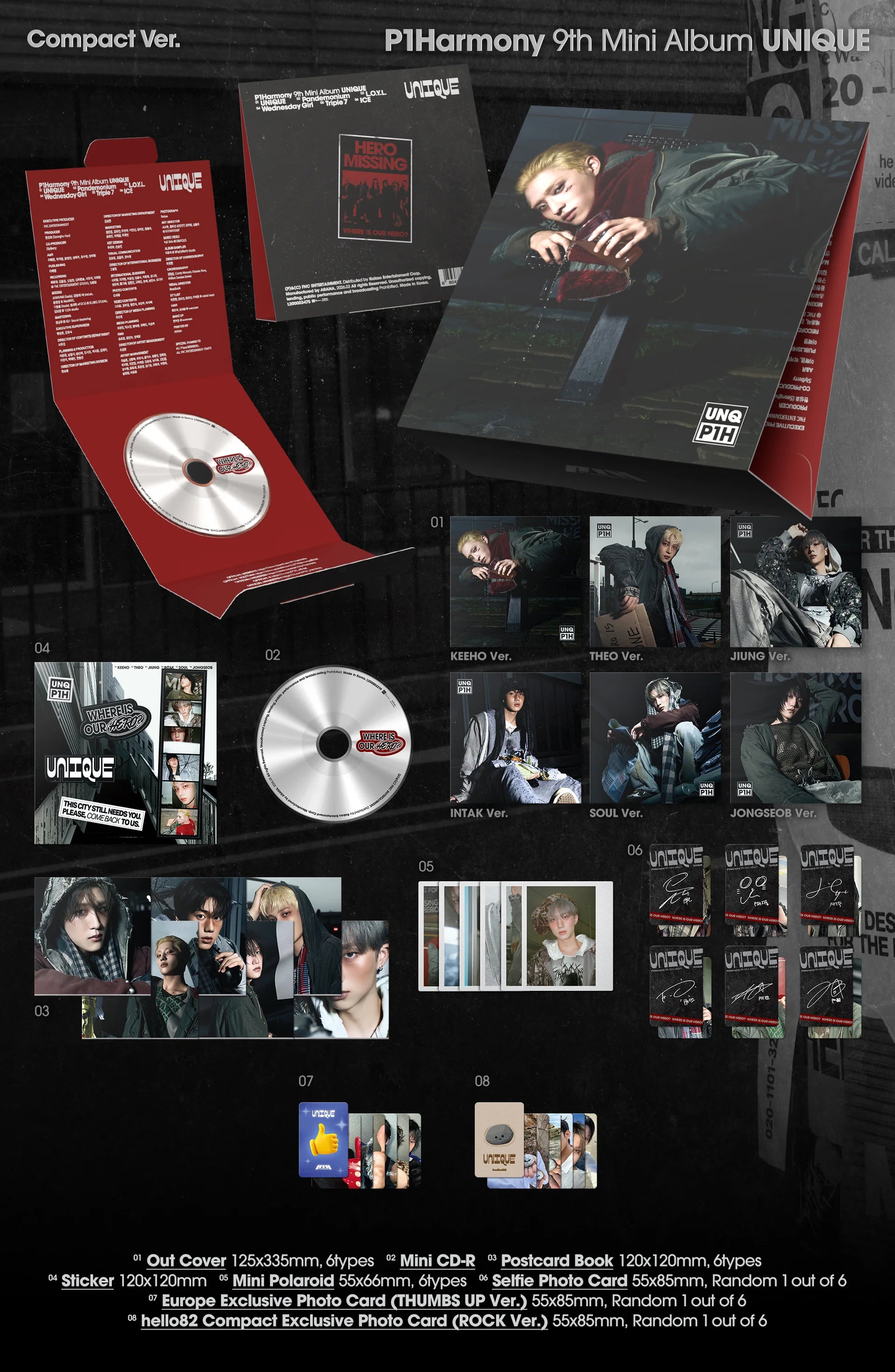 P1Harmony - UNIQUE (Compact ver.) hello82 EXCLUSIVE