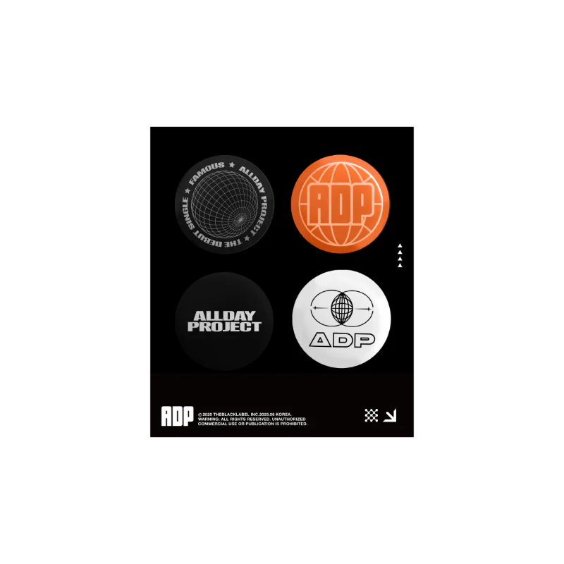 ALL DAY PROJECT PIN BUTTON SET - 'FAMOUS' OFFICIAL MERCH
