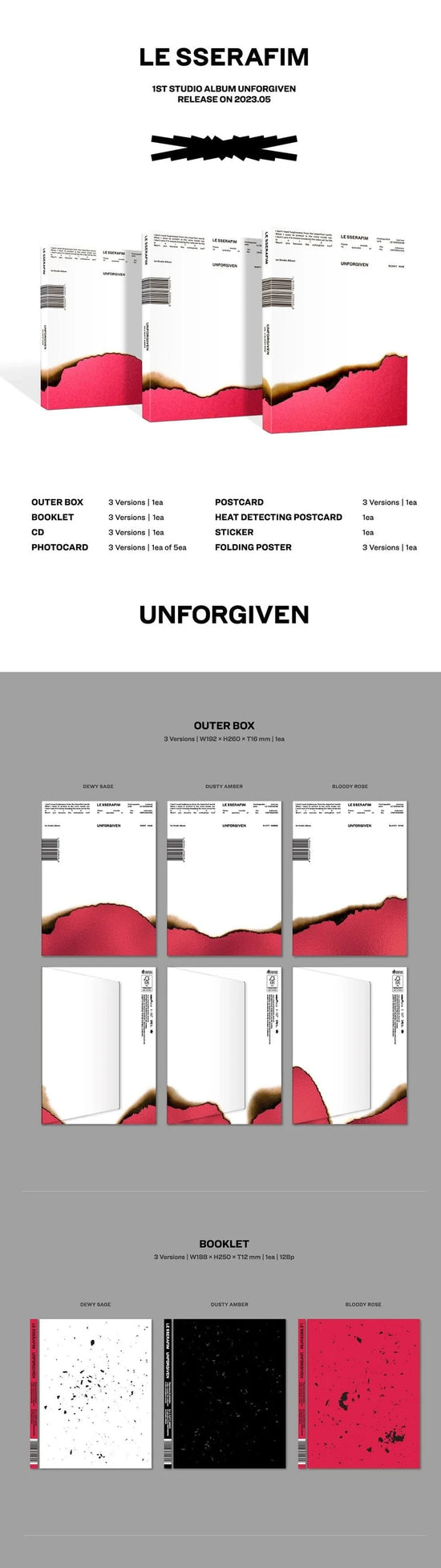 LE SSERAFIM - UNFORGIVEN (1ST STUDIO ALBUM)