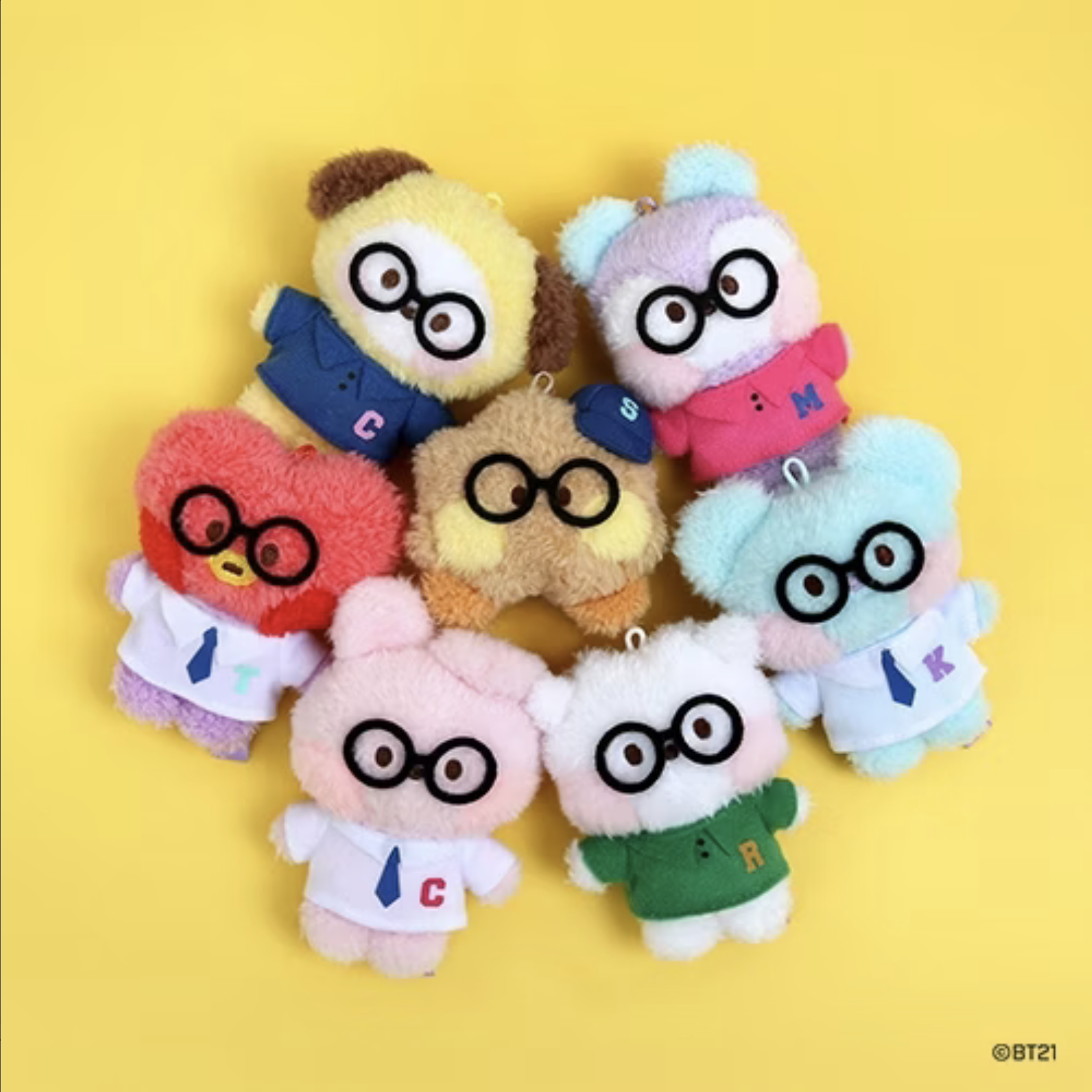 BT21 (BTS)- mini PLUSH KEYRING (PREPPY)