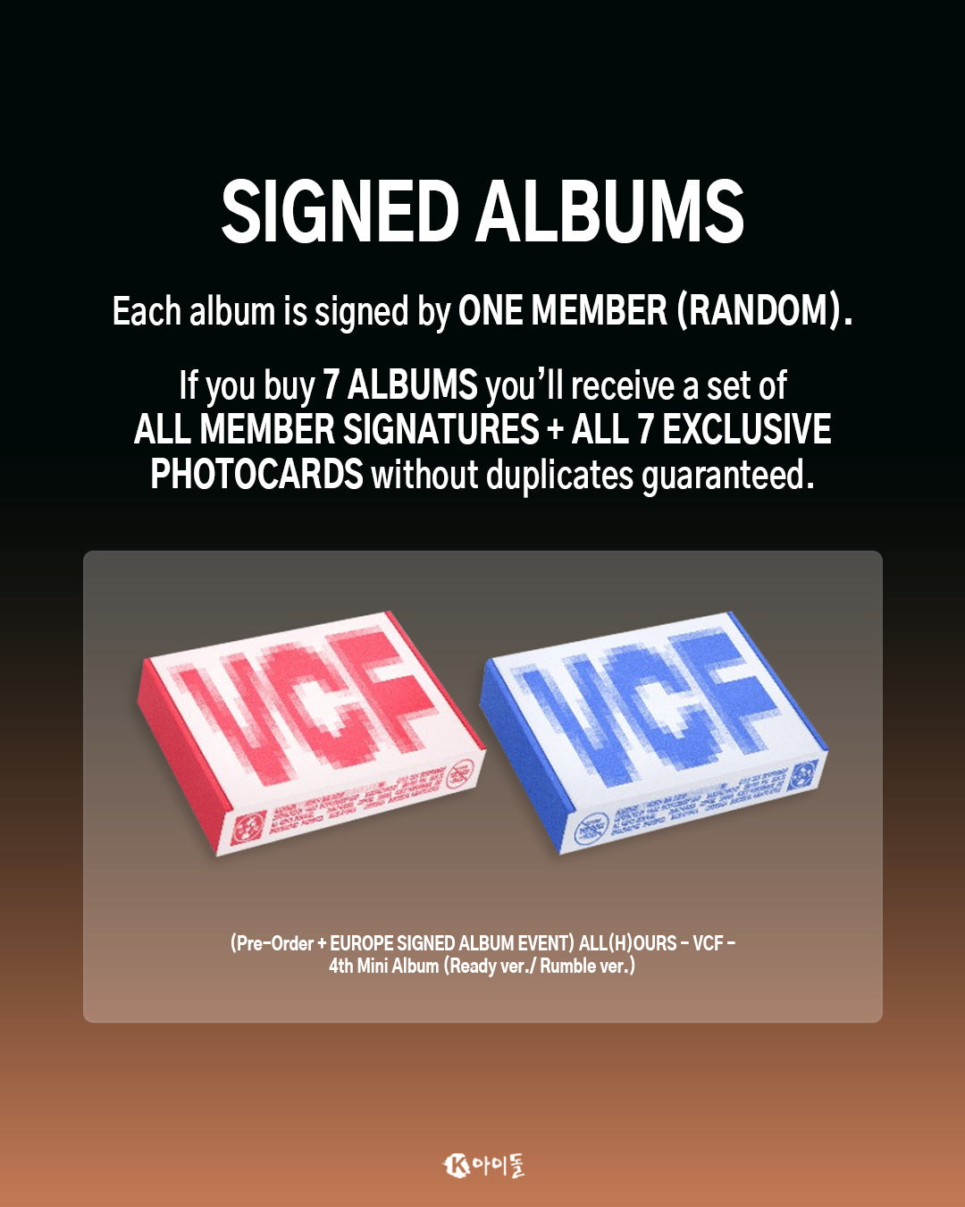 Europe signed album event all(h)ours vcf kepop album at KEAPOP