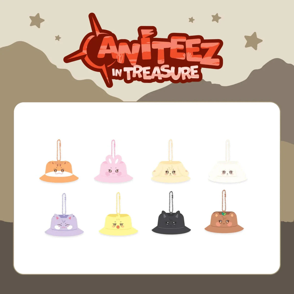 ATEEZ - ANITEEZ IN TREASURE BUCKET HAT KEYRING