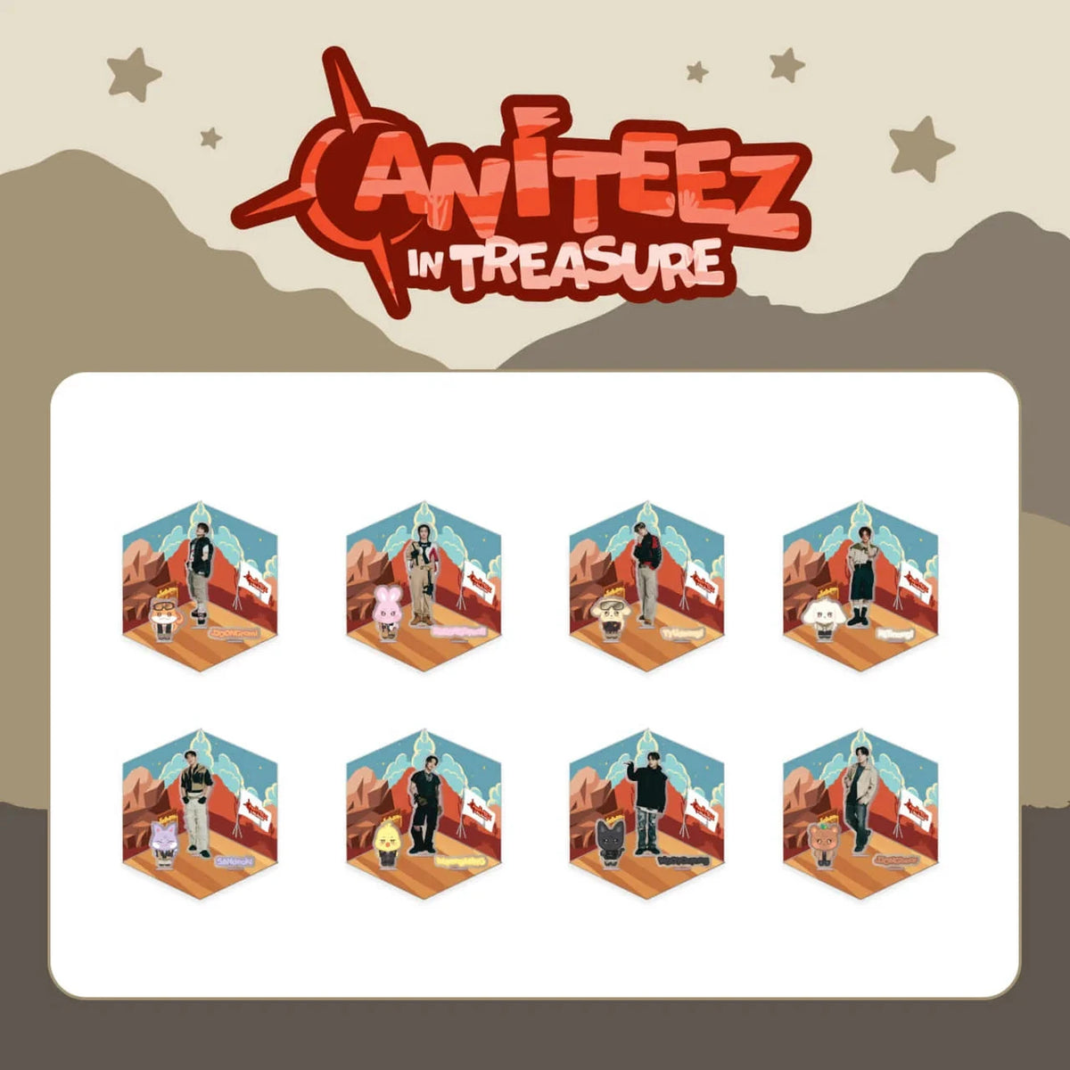 ATEEZ - ANITEEZ IN TREASURE BUCKET HAT KEYRING