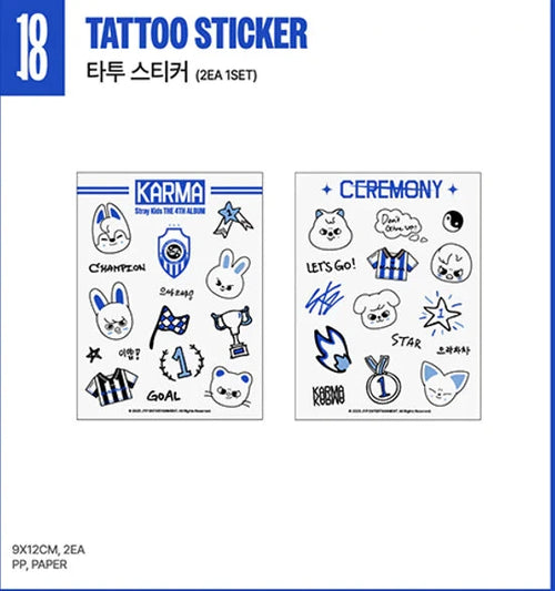STRAY KIDS - TATTOO STICKERS - KARMA POP UP STORE OFFICIAL MD 2