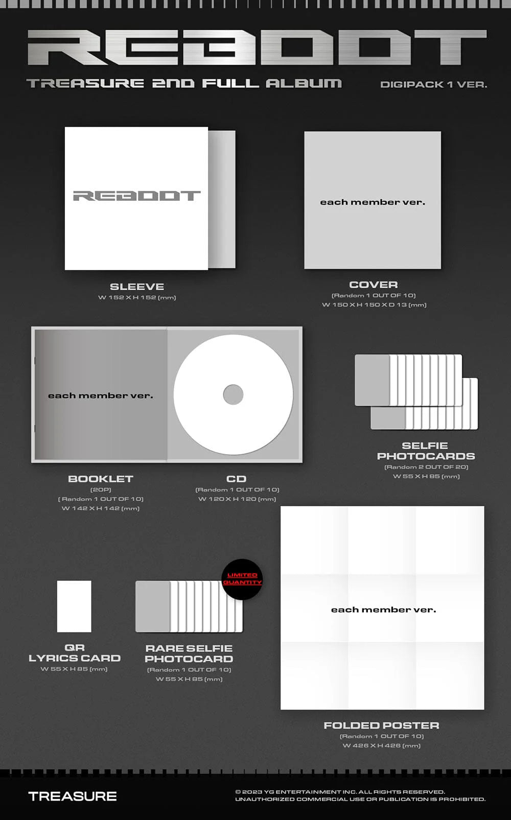 TREASURE - REBOOT 2ND FULL ALBUM (DIGIPACK VER.)