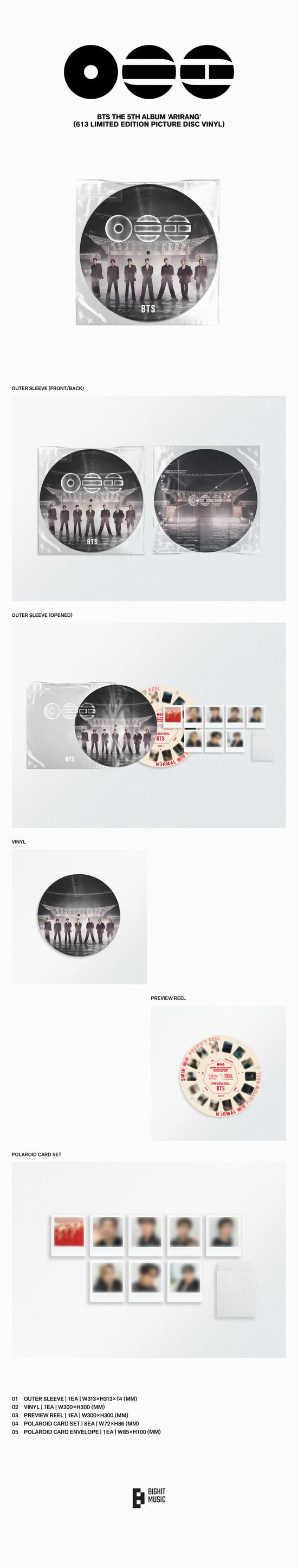 BTS ARIRANG (613 Limited Edition Picture Disc Vinyl)