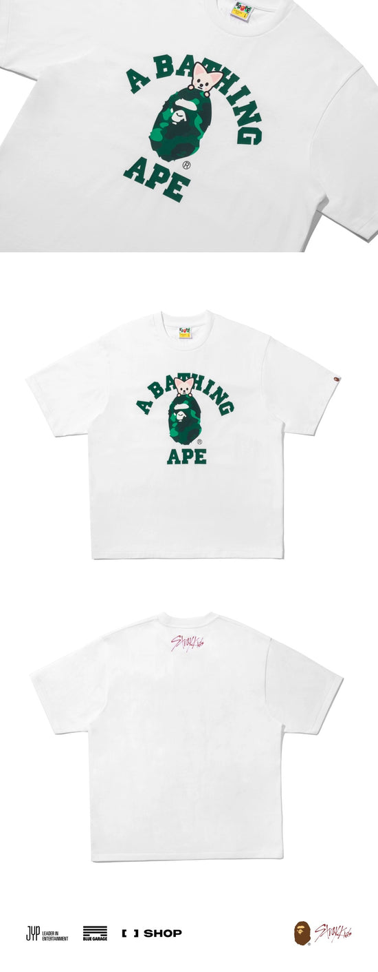 STRAY KIDS X BAPE -  FoxL.Ny COLLEGE TEE