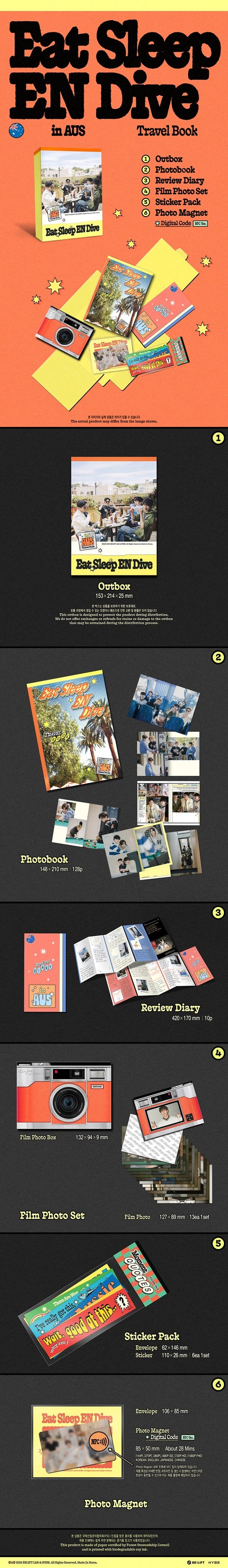 Enhypen - [Eat Sleep EN Dive In AUS] Travel Book MD Merch