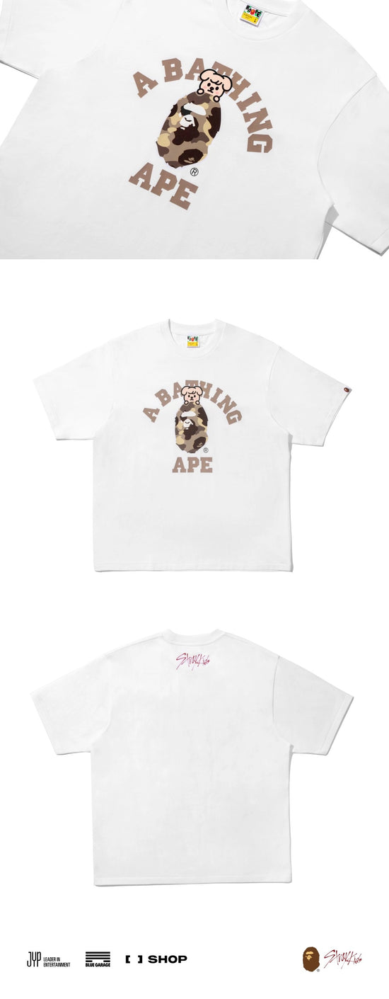 STRAY KIDS X BAPE -  PUPPY M COLLEGE TEE