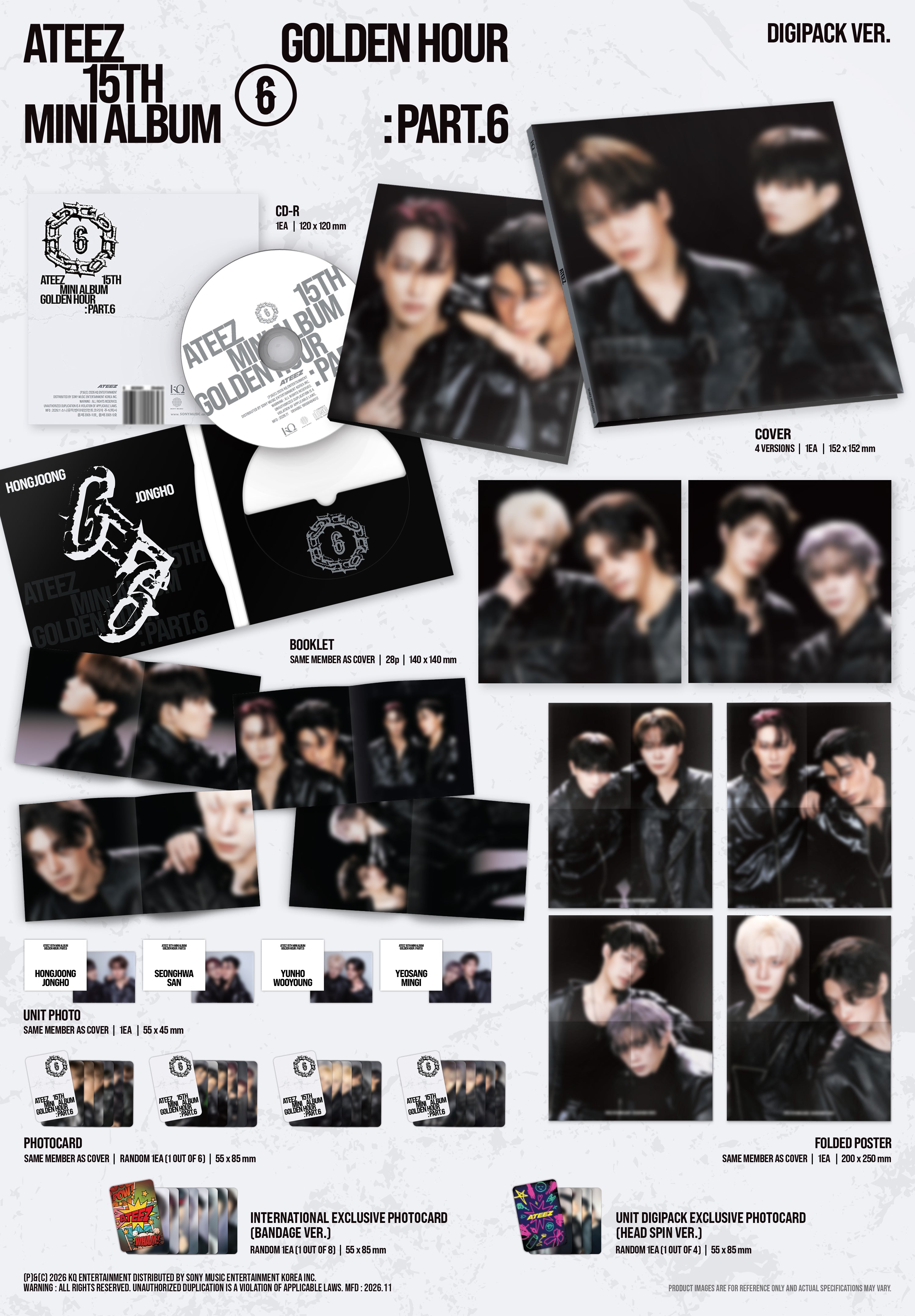 PRE-ORDER] ATEEZ - GOLDEN HOUR : Part.6 (DIGIPACK UNIT VER