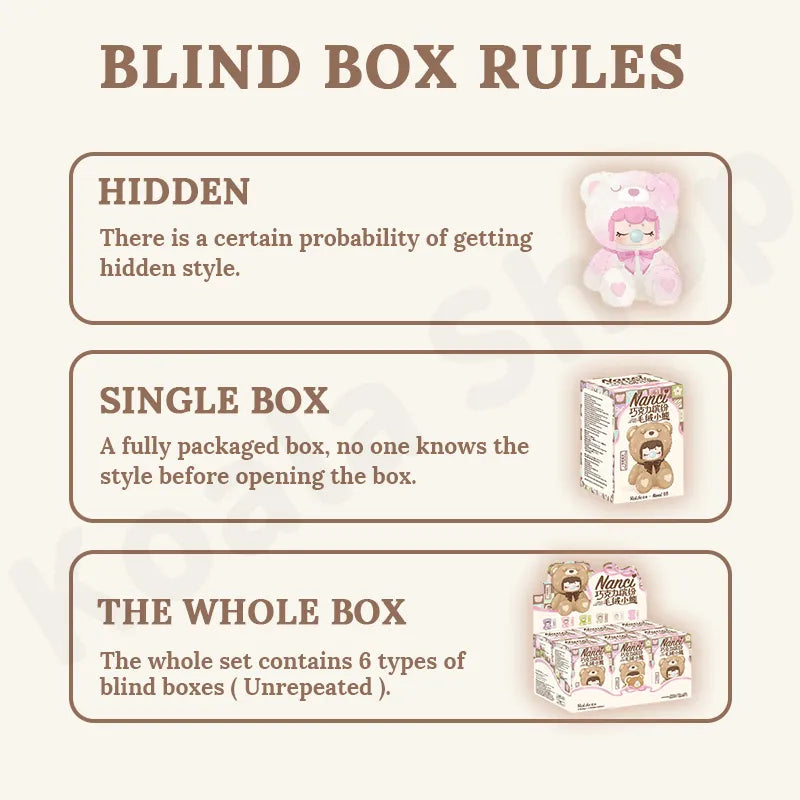 Nanci Colorful Chocolate Cutie Bears Series Plush Blind Box
