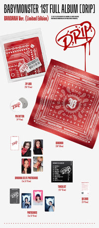 BABYMONSTER DRIP 1st FULL Album (BANDANA Ver.) - Limited Edition