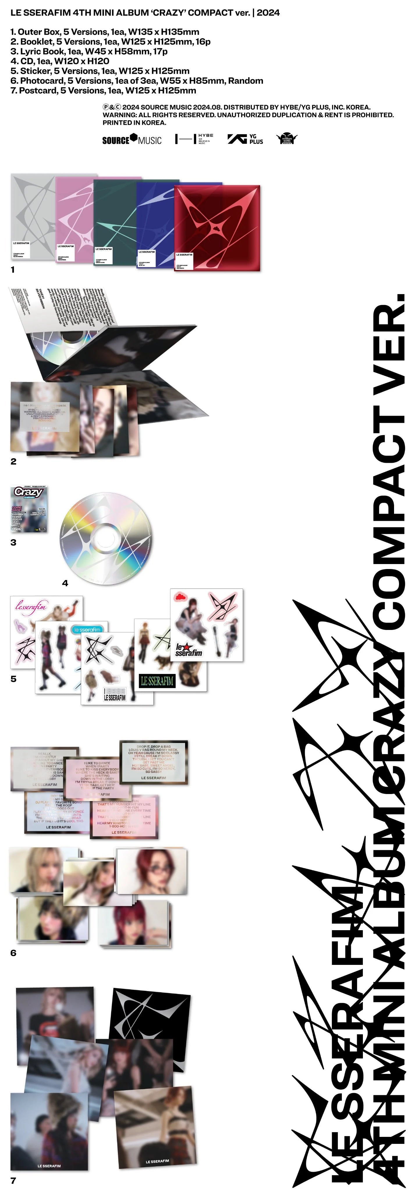 LE SSERAFIM - 4th Mini Album CRAZY (COMPACT ver.)