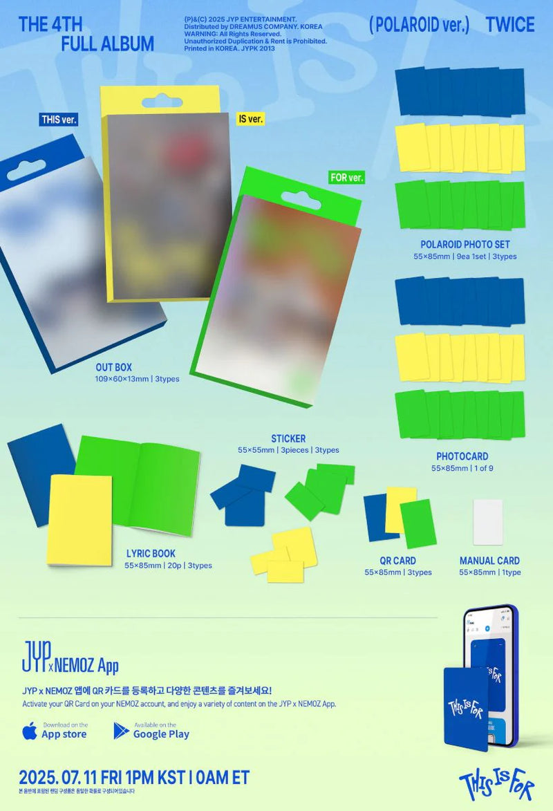 PRE-ORDER | TWICE (Twice) THIS IS FOR (POLAROID ver.) - RANDOM VER