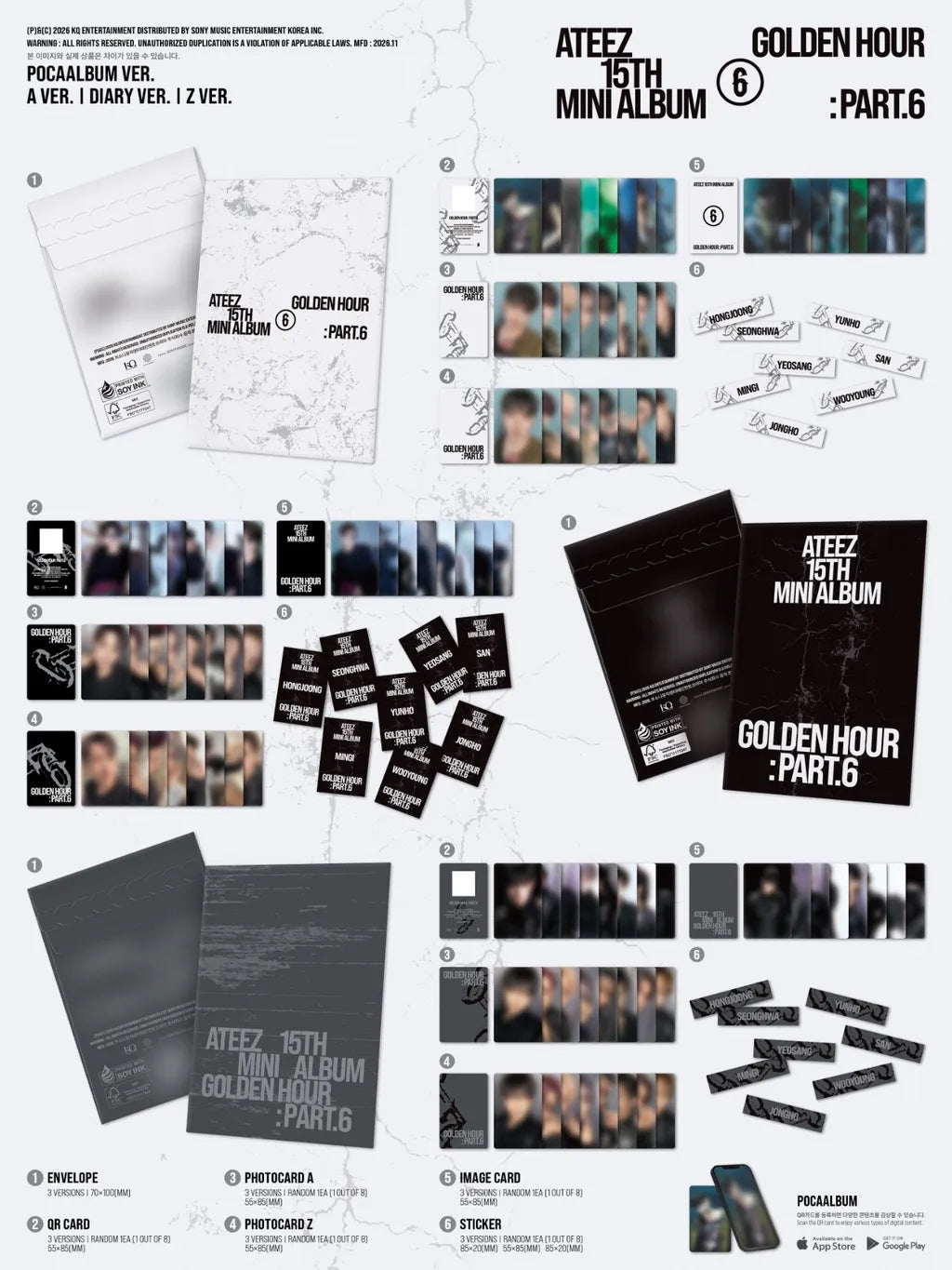 [PRE-ORDER] ATEEZ - GOLDEN HOUR : Part.6 15TH MINI ALBUM (POCAALBUM)