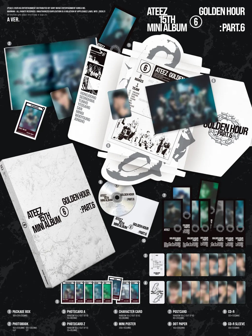 [PRE-ORDER] ATEEZ - GOLDEN HOUR : Part.6 (A / DIARY / Z VER.)
