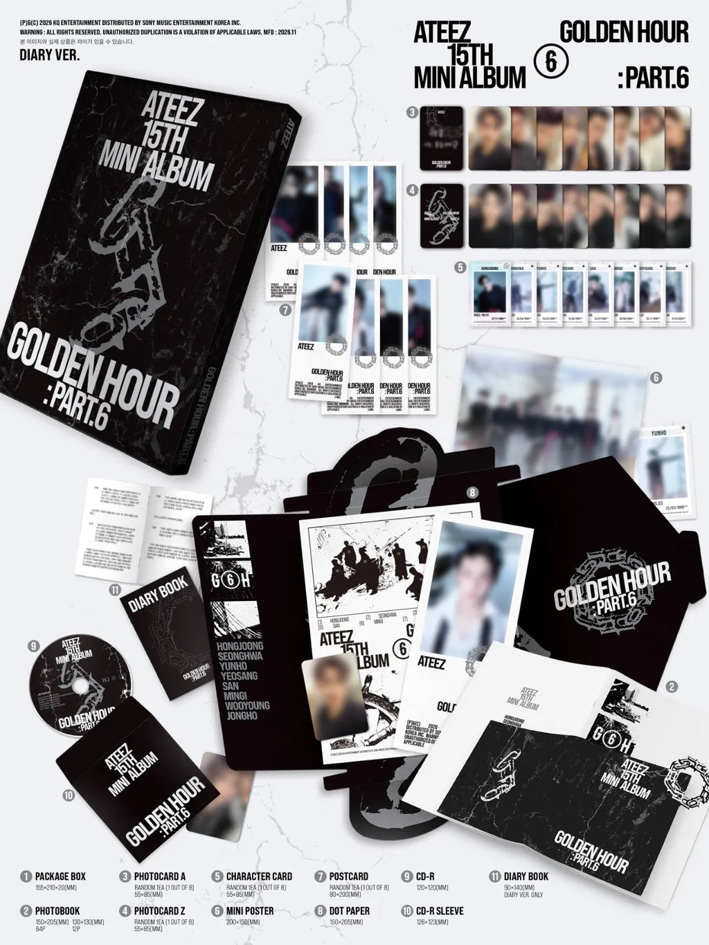 [PRE-ORDER] ATEEZ - GOLDEN HOUR : Part.6 (A / DIARY / Z VER.)