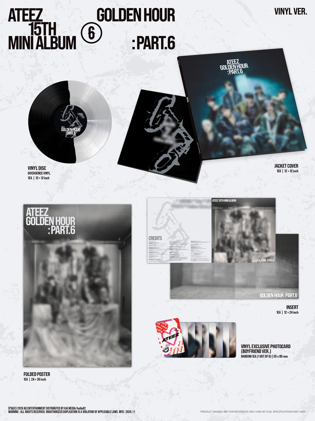 [PRE-ORDER] ATEEZ - GOLDEN HOUR : Part.6 (VINYL VER.) - 82EVENT Exclusive