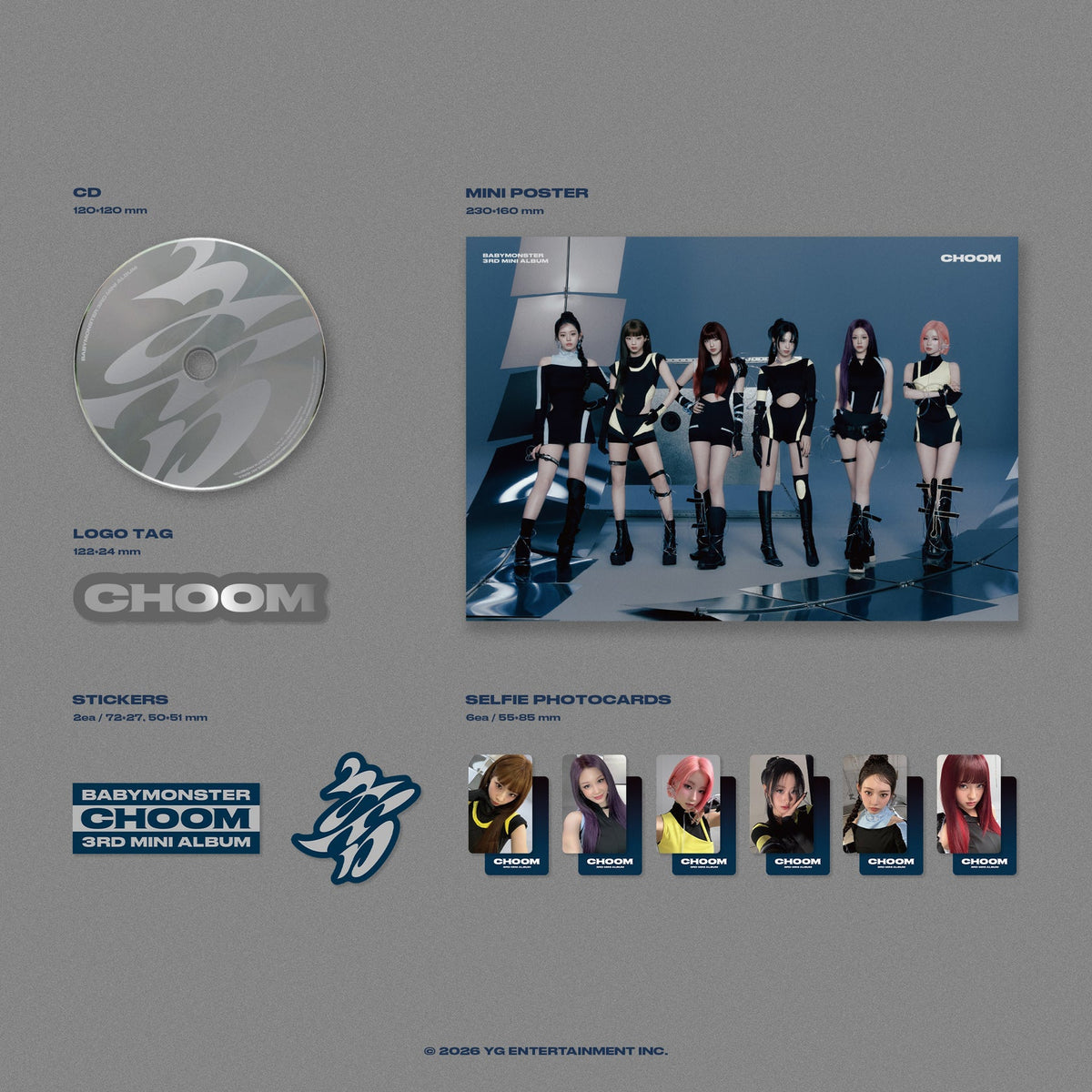 (GROUP VIDEO CALL EVENT) BABYMONSTER 3rd MINI ALBUM [춤 (CHOOM)] (Crimson / Metallic / Prism Ver.)