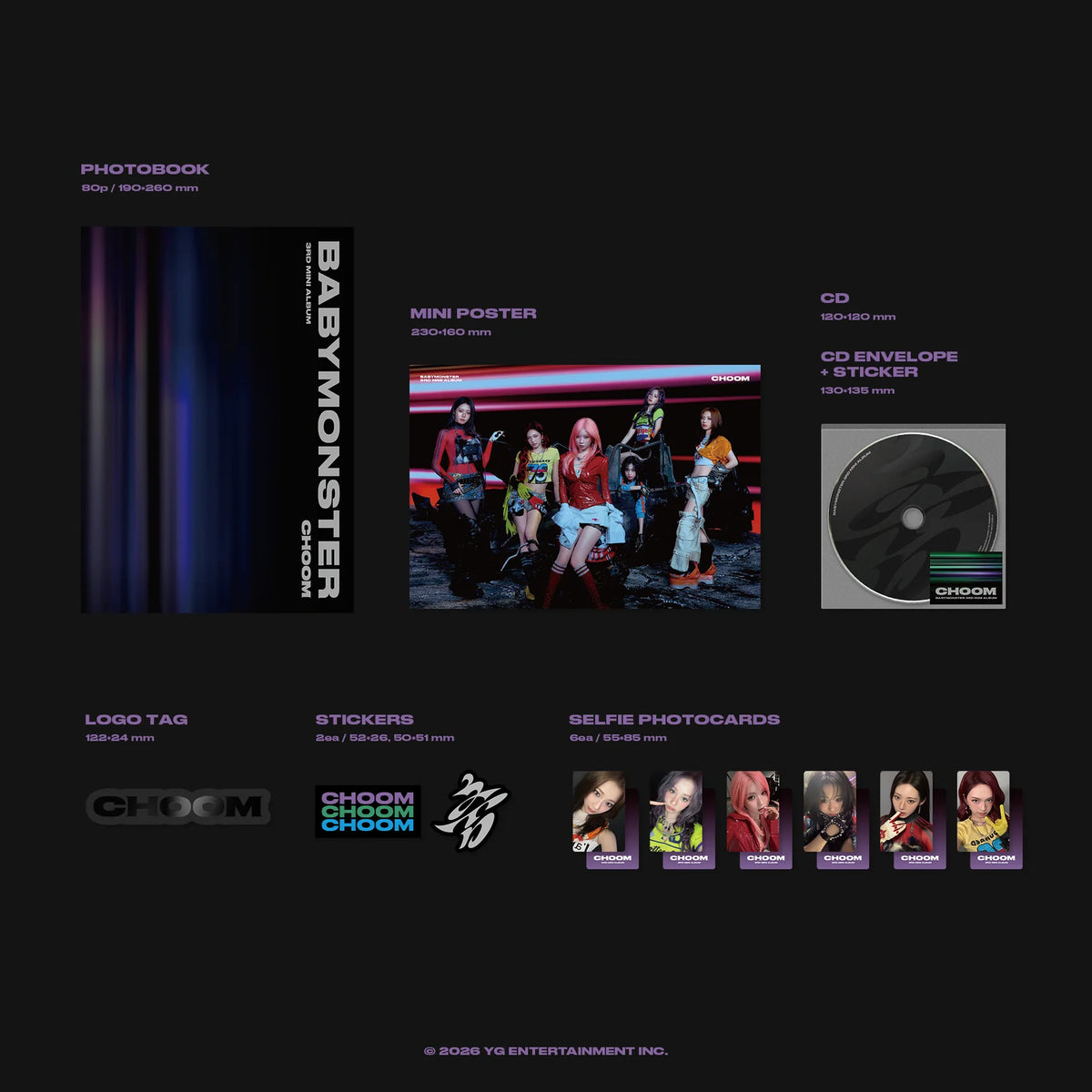 (GROUP VIDEO CALL EVENT) BABYMONSTER 3rd MINI ALBUM [춤 (CHOOM)] (Crimson / Metallic / Prism Ver.)