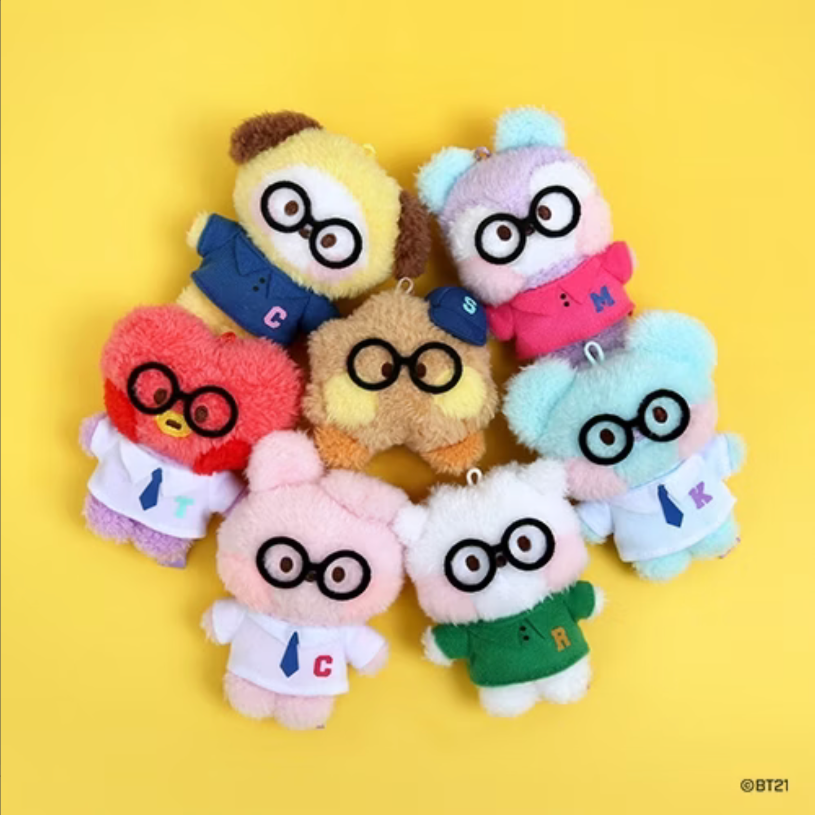 BT21 (BTS)- mini PLUSH KEYRING (PREPPY)