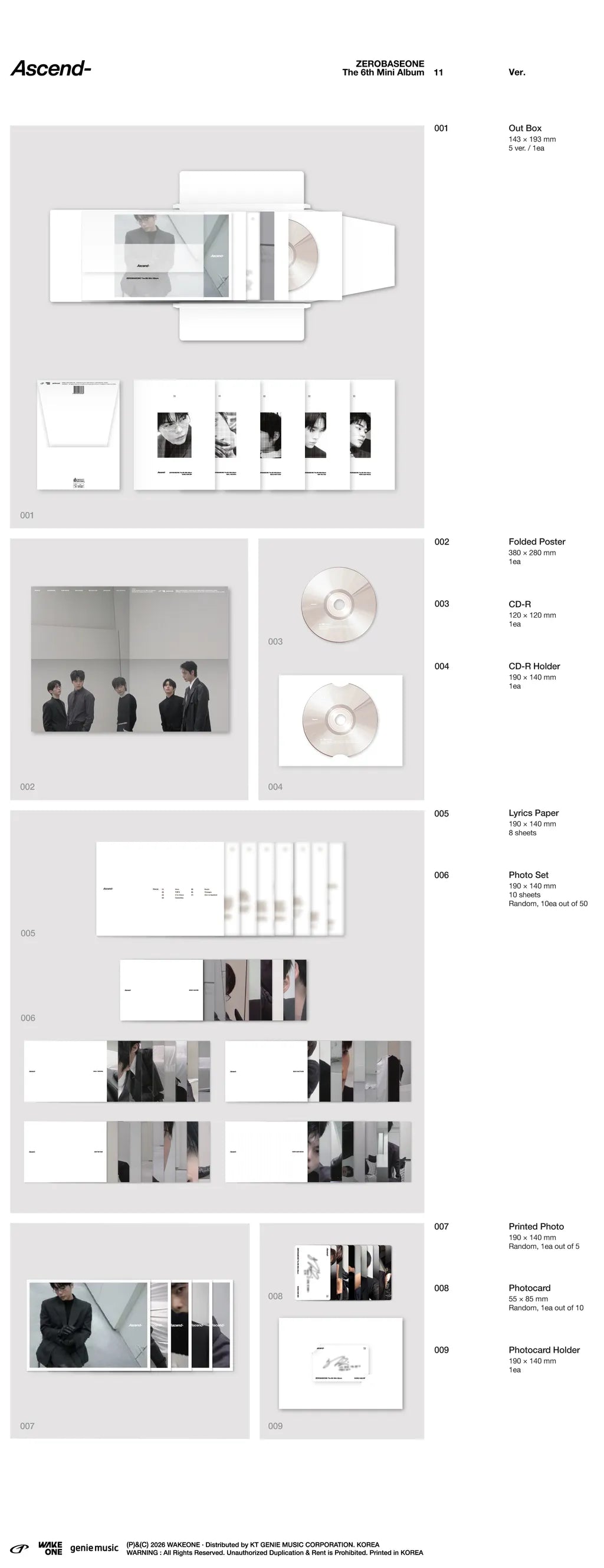 [PRE-ORDER] ZEROBASEONE - ASCEND- (11 ver.)