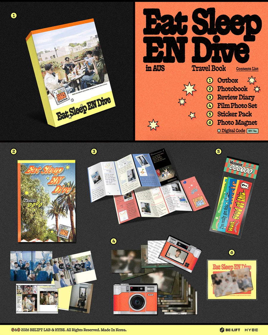 [PRE-ORDER] Enhypen - [Eat Sleep EN Dive In AUS] Travel Book MD Merch