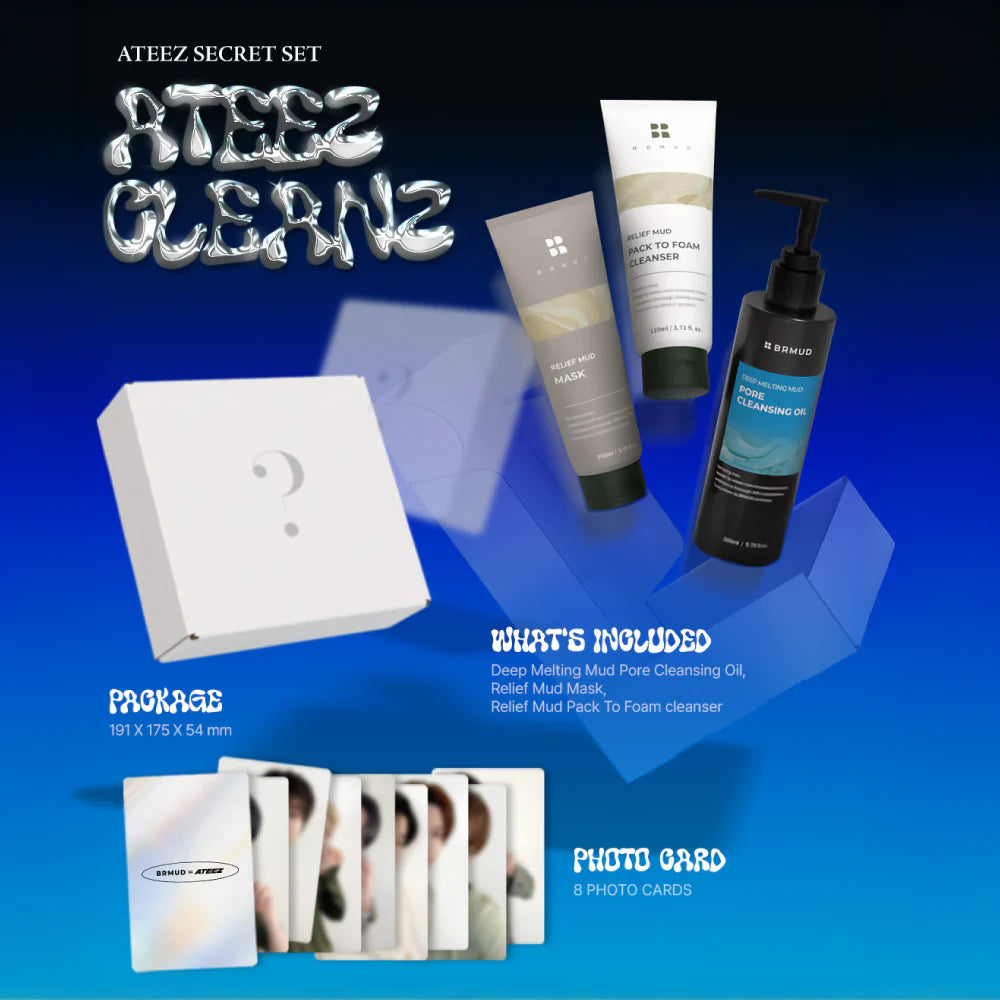 ATEEZ CLEANZ Special Edition – Mudcare Trio + Exclusive Photocard Box Set