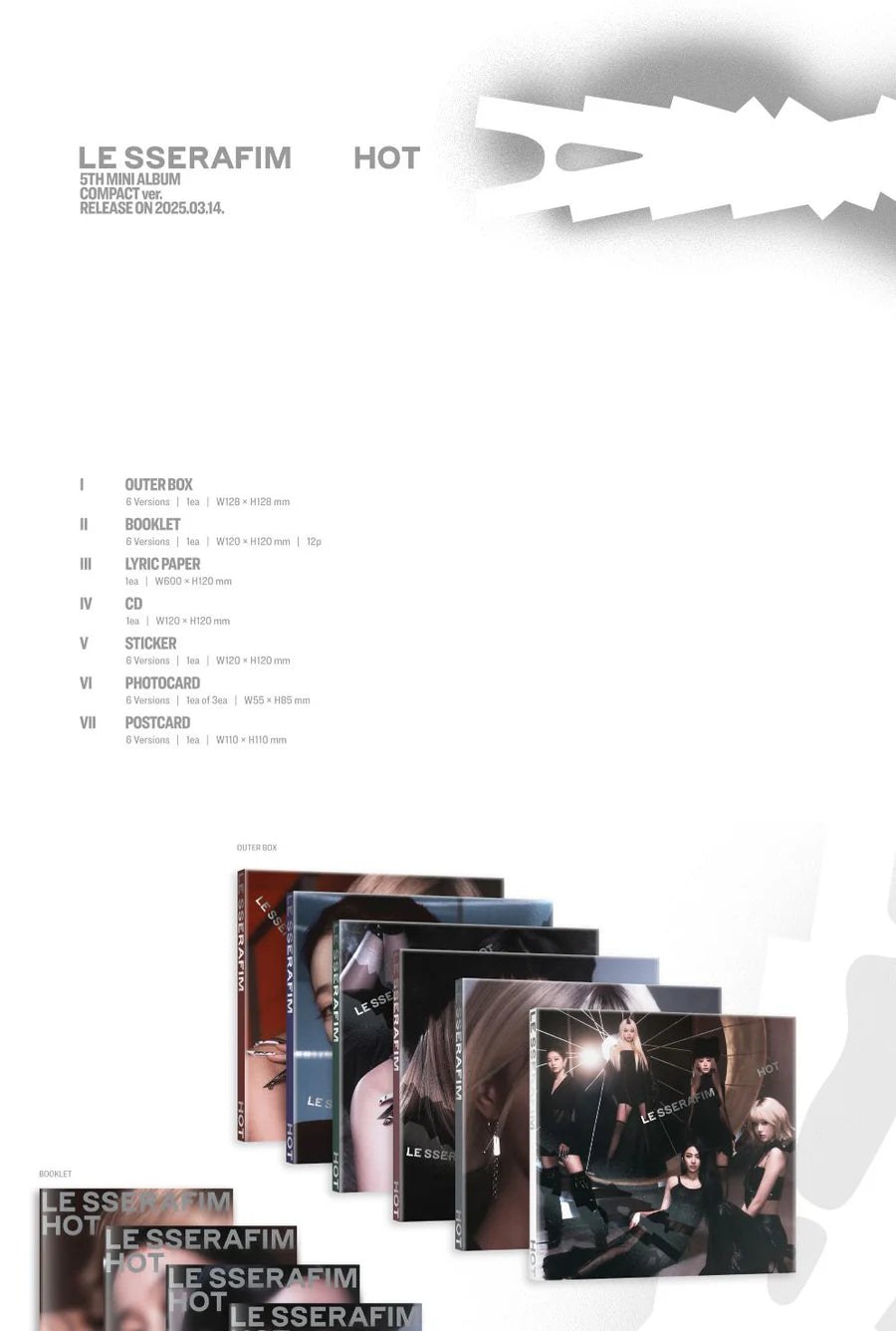 LE SSERAFIM - HOT (COMPACT ver.) 5th Mini Album